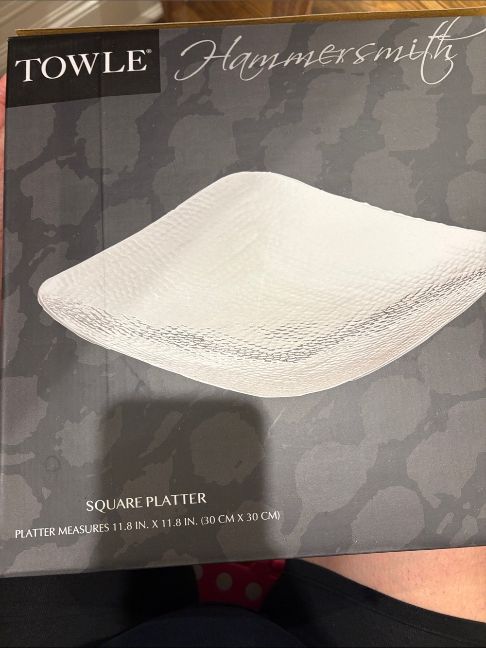 Towle Hammersmith White Square Platter - Textured Ceramic Finish